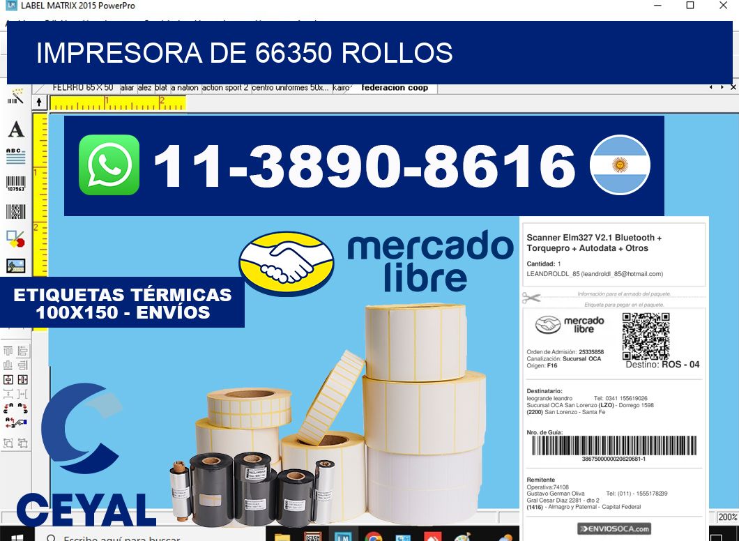 impresora de 66350 rollos