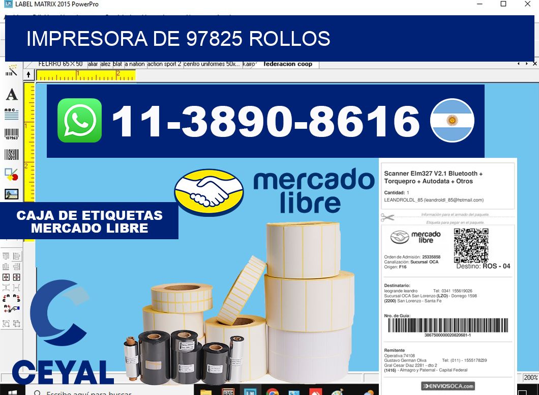 impresora de 97825 rollos
