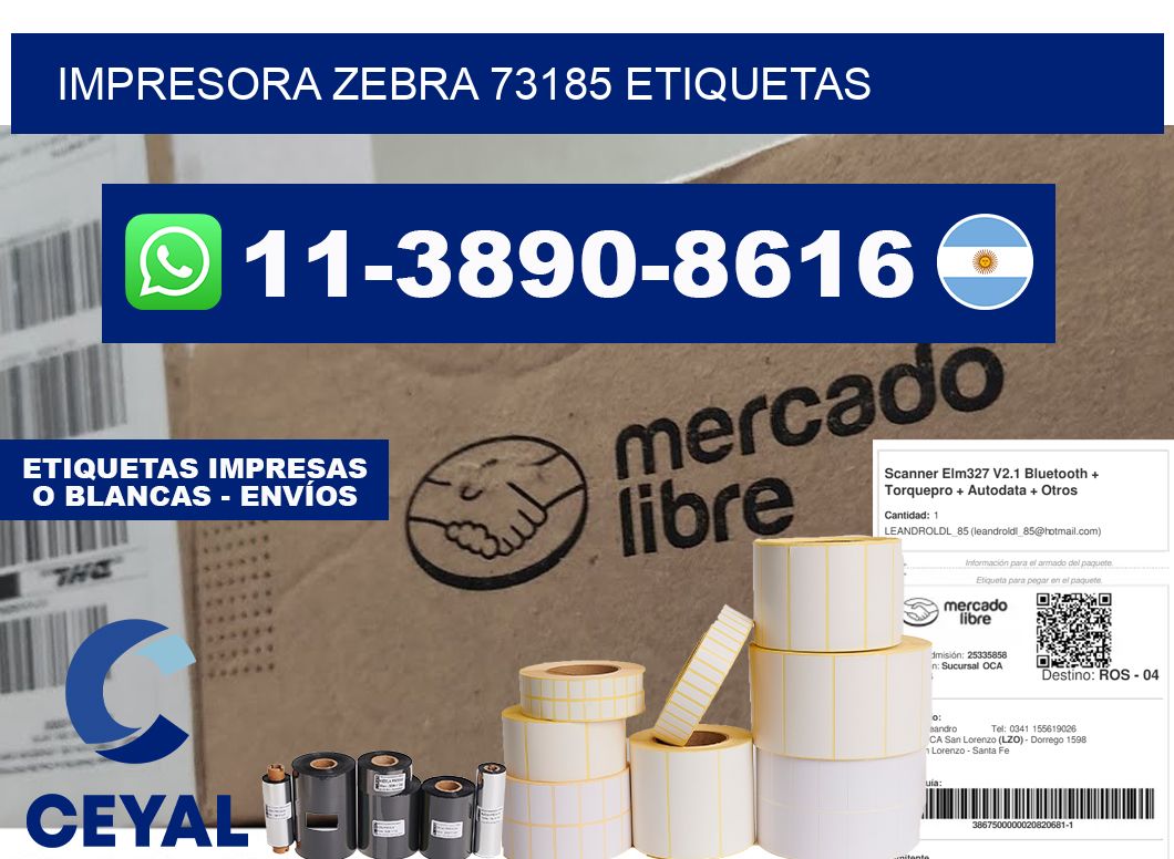 impresora zebra 73185 etiquetas