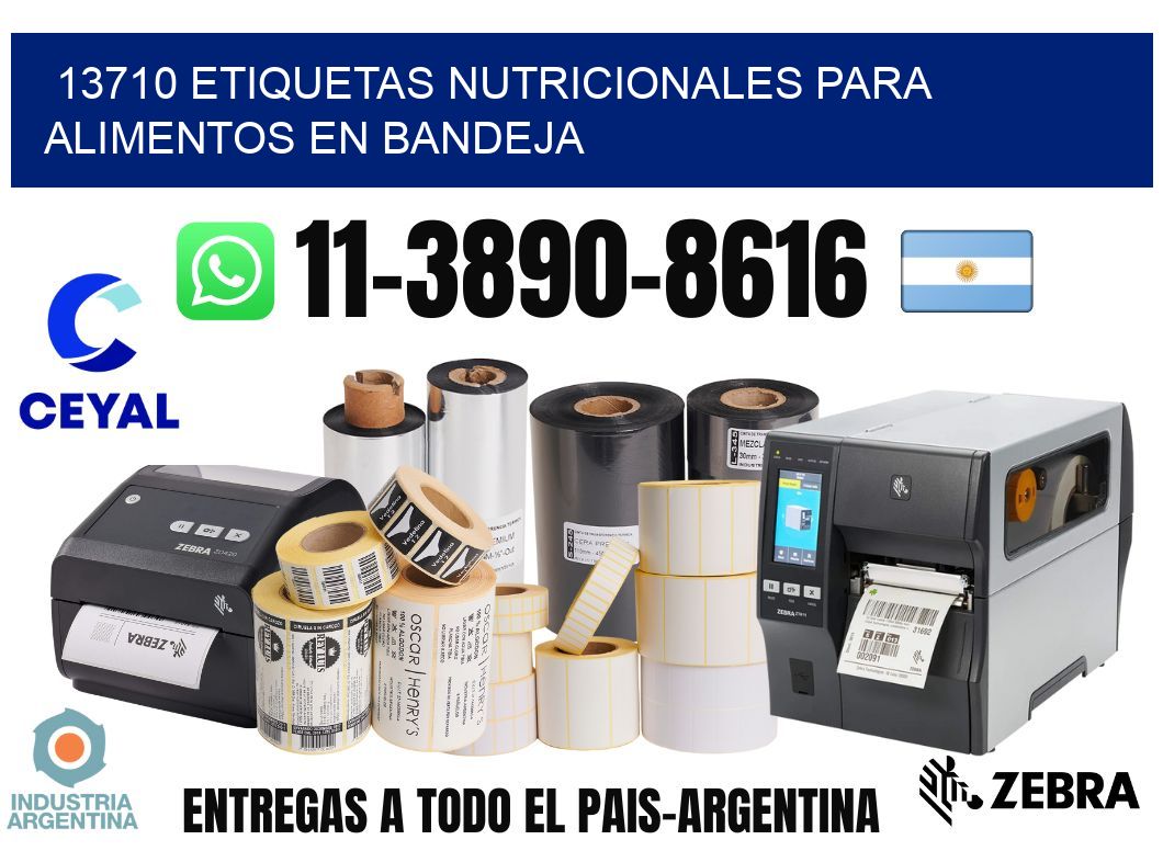 13710 etiquetas nutricionales para alimentos en bandeja