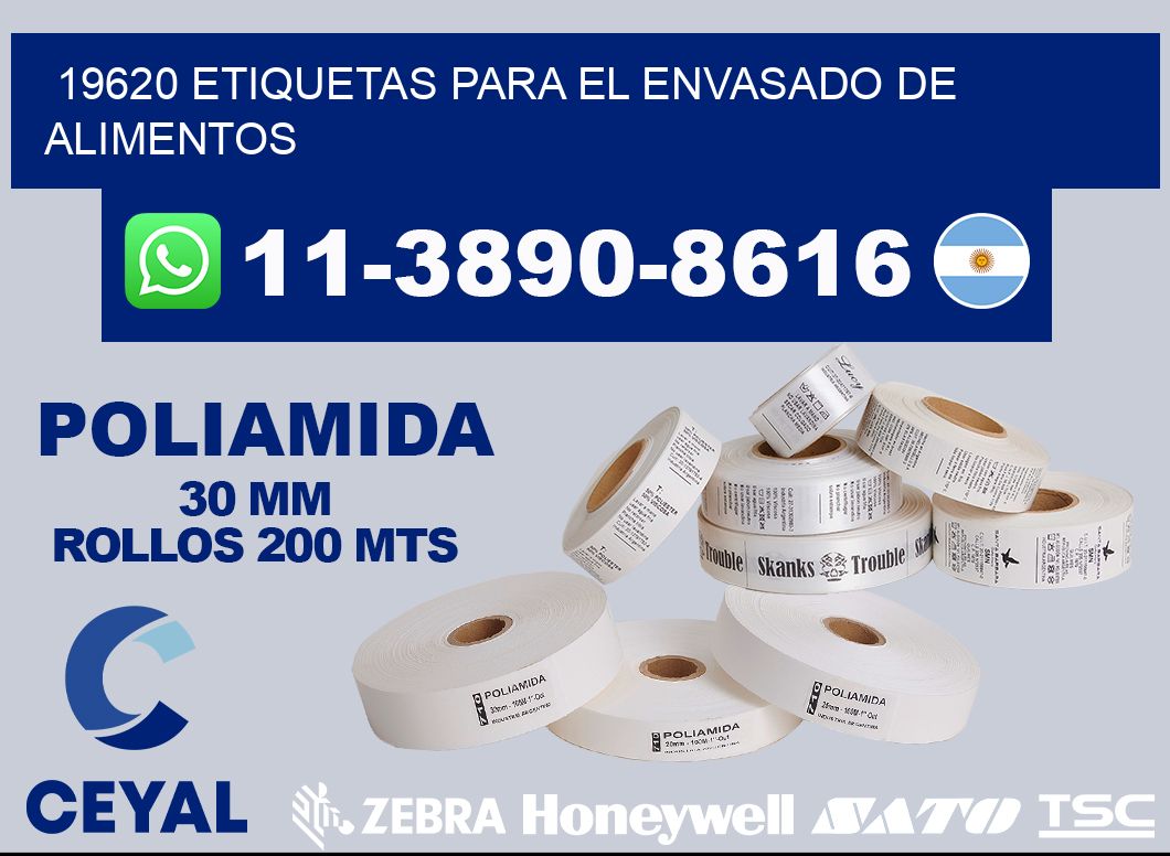 19620 etiquetas para el envasado de alimentos