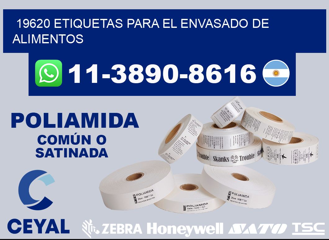 19620 etiquetas para el envasado de alimentos