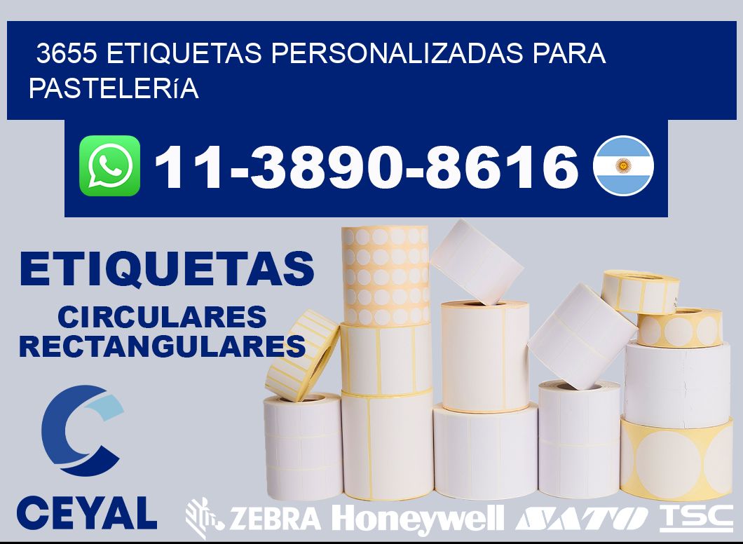3655 etiquetas personalizadas para pastelería