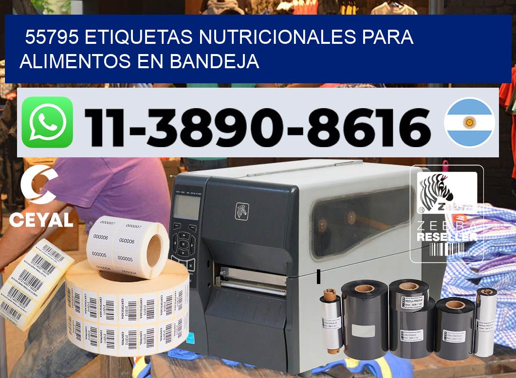 55795 etiquetas nutricionales para alimentos en bandeja