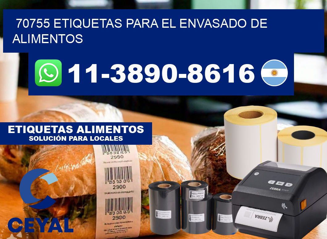 70755 etiquetas para el envasado de alimentos