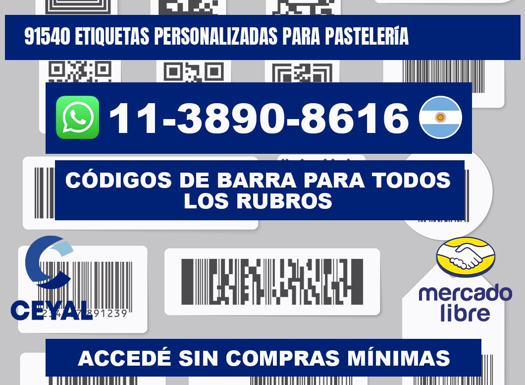 91540 etiquetas personalizadas para pastelería