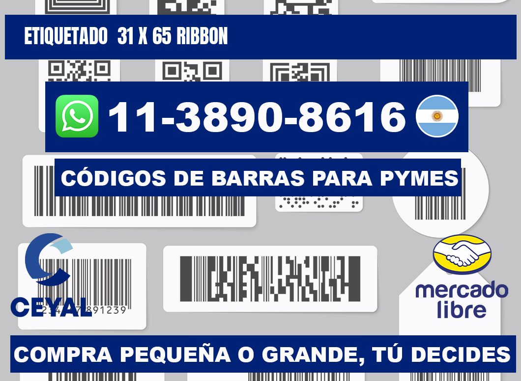 Etiquetado  31 x 65 ribbon