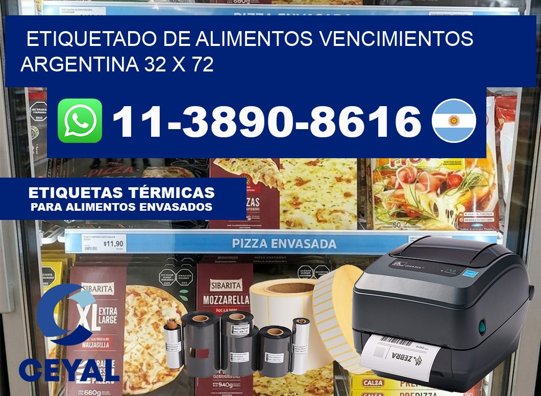 Etiquetado de alimentos vencimientos Argentina 32 x 72