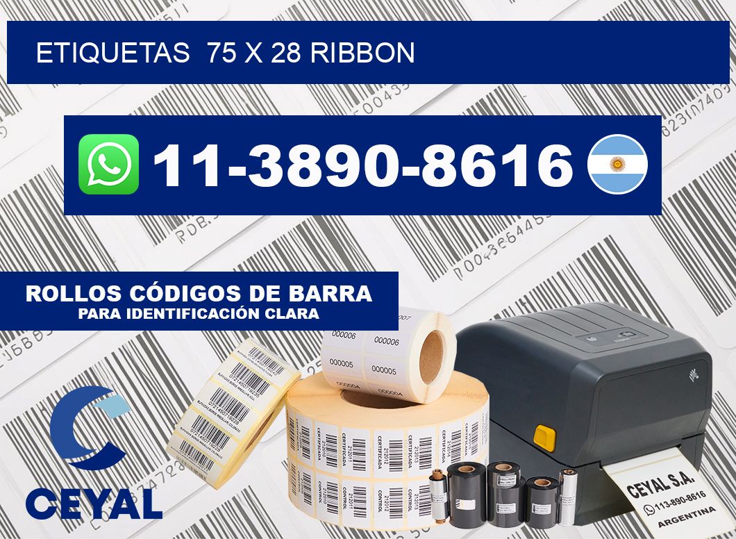 Etiquetas  75 x 28 ribbon