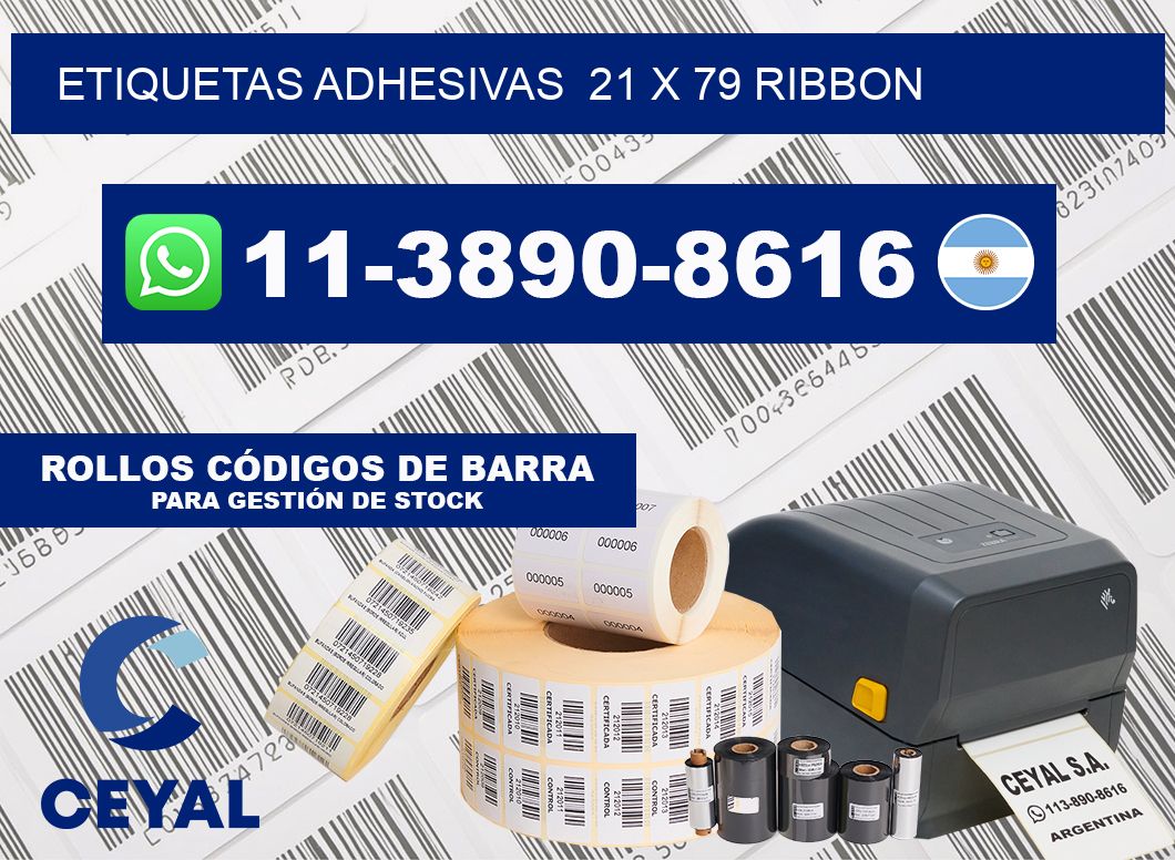 Etiquetas adhesivas  21 x 79 ribbon