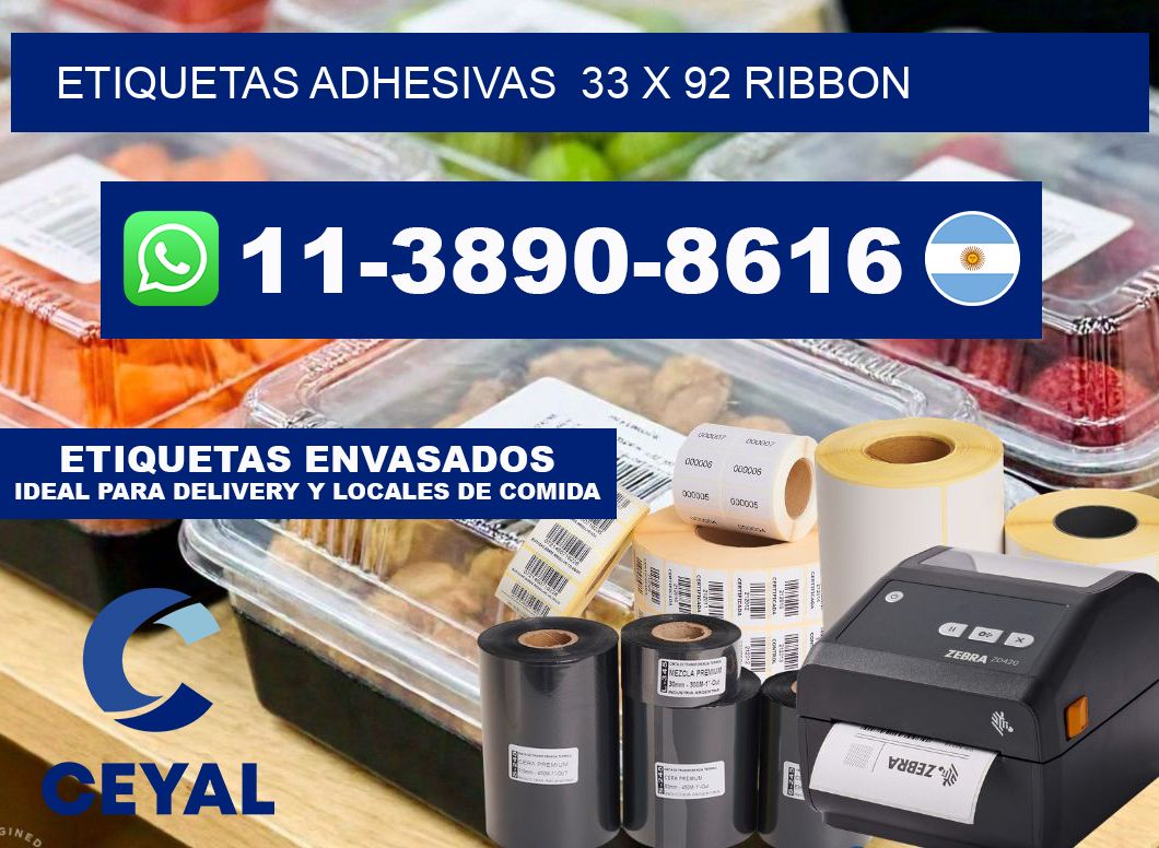 Etiquetas adhesivas  33 x 92 ribbon