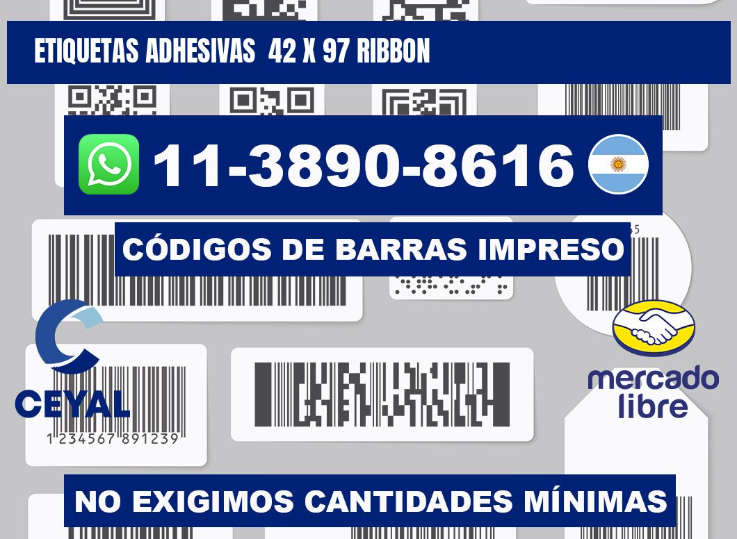 Etiquetas adhesivas  42 x 97 ribbon