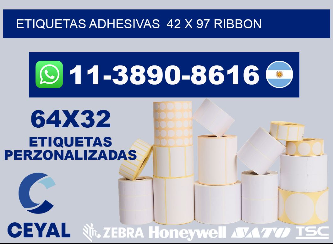 Etiquetas adhesivas  42 x 97 ribbon