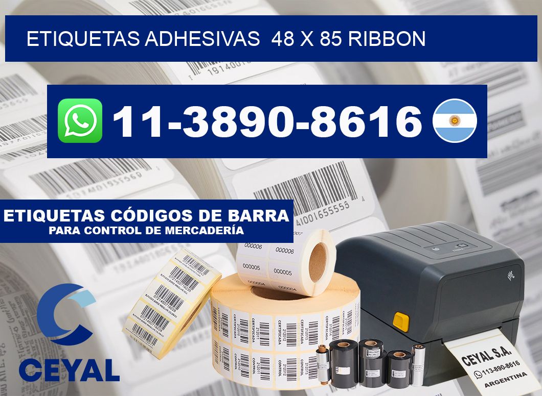 Etiquetas adhesivas  48 x 85 ribbon
