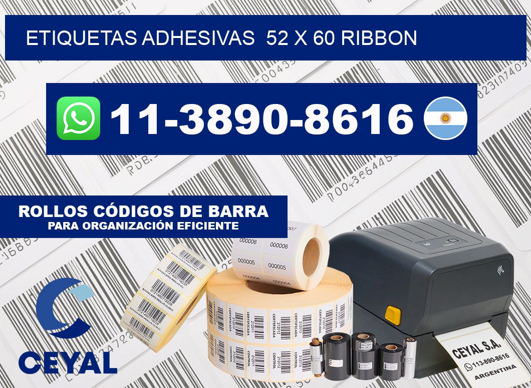 Etiquetas adhesivas  52 x 60 ribbon