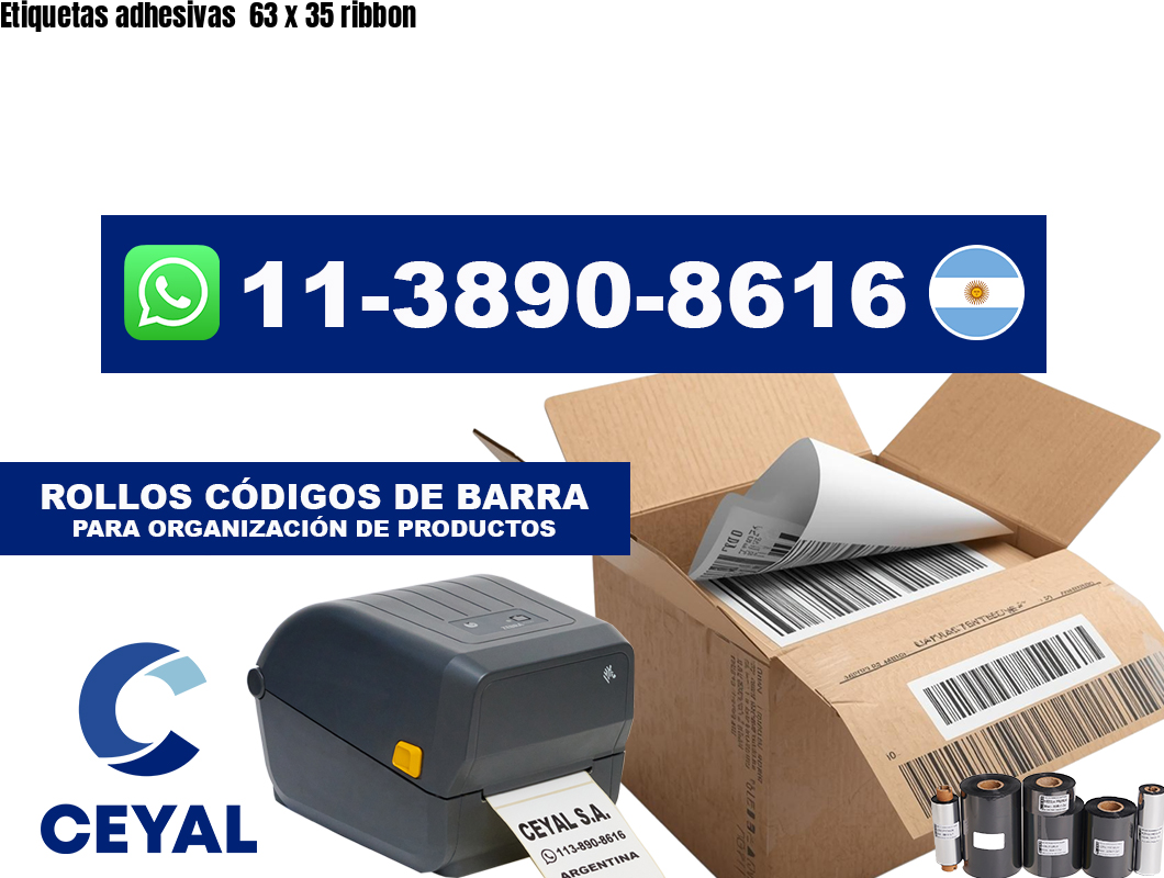 Etiquetas adhesivas  63 x 35 ribbon