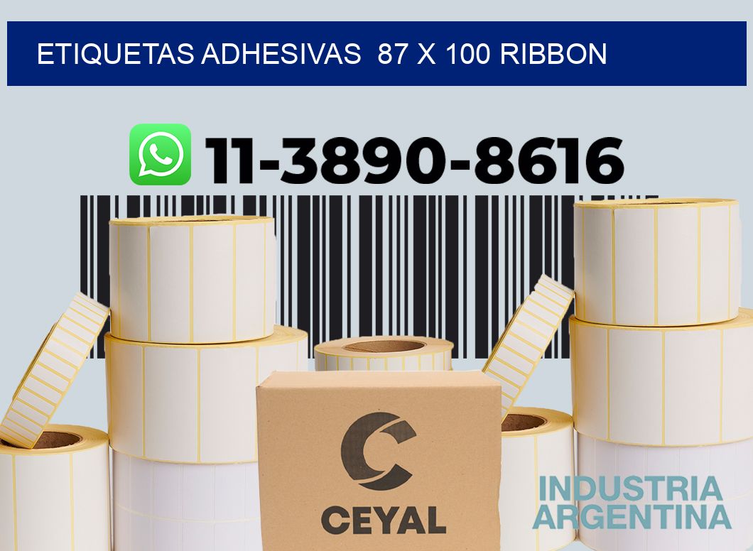 Etiquetas adhesivas  87 x 100 ribbon