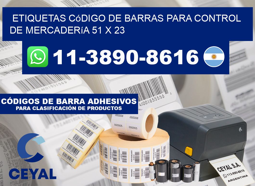 Etiquetas código de barras para control de mercadería 51 x 23