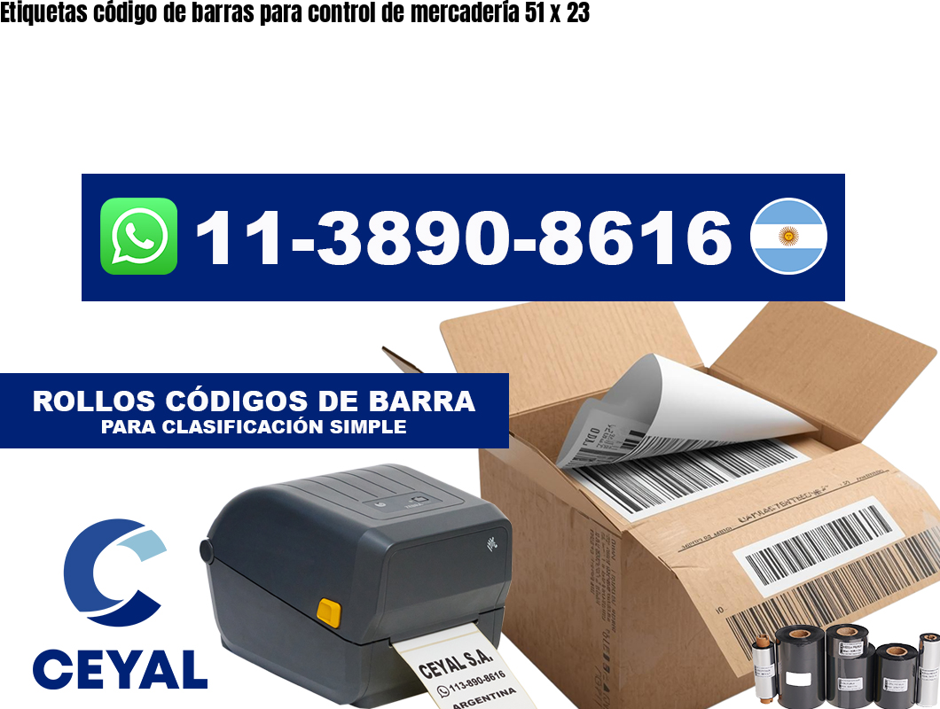 Etiquetas código de barras para control de mercadería 51 x 23