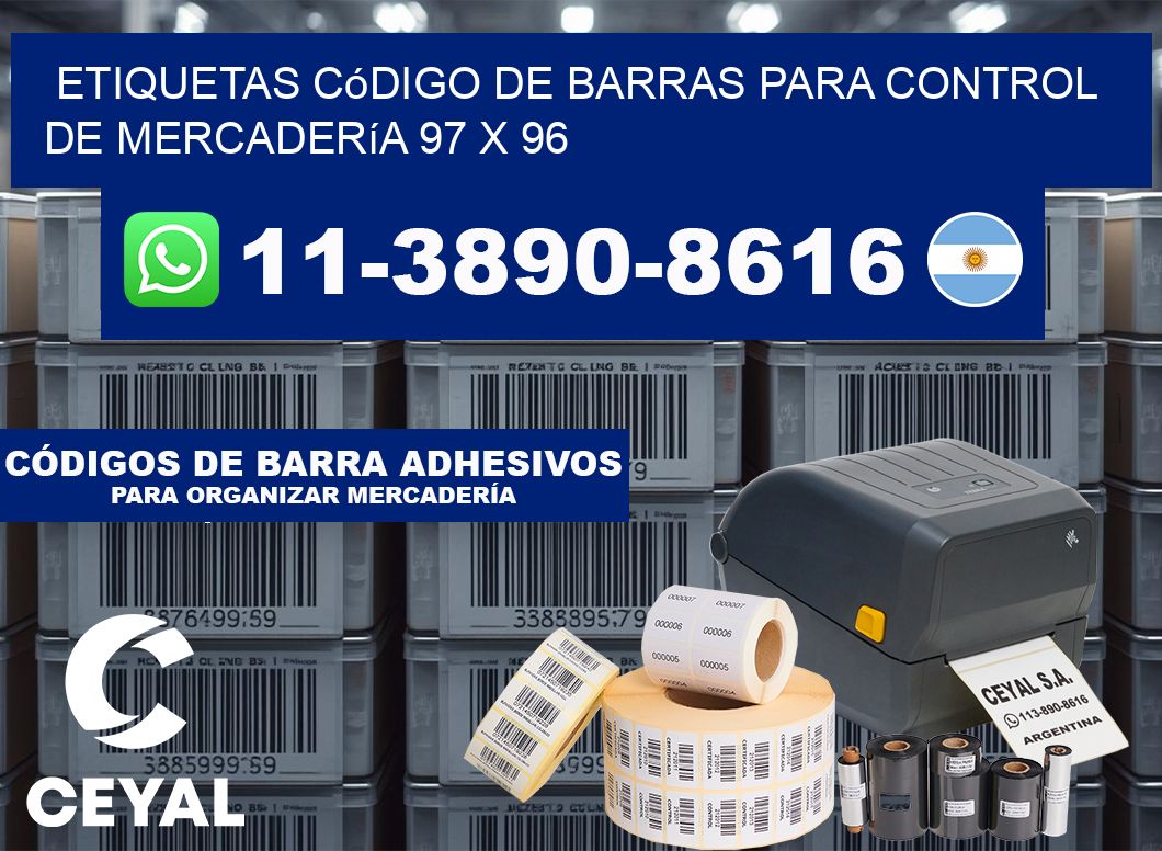 Etiquetas código de barras para control de mercadería 97 x 96