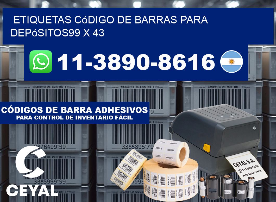 Etiquetas código de barras para depósitos99 x 43