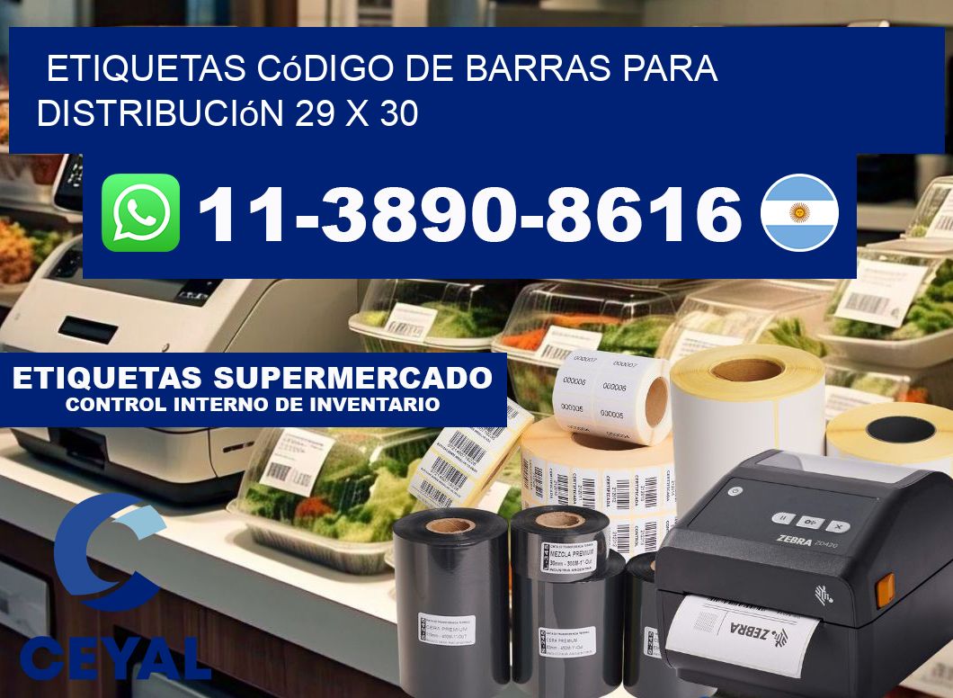 Etiquetas código de barras para distribución 29 x 30