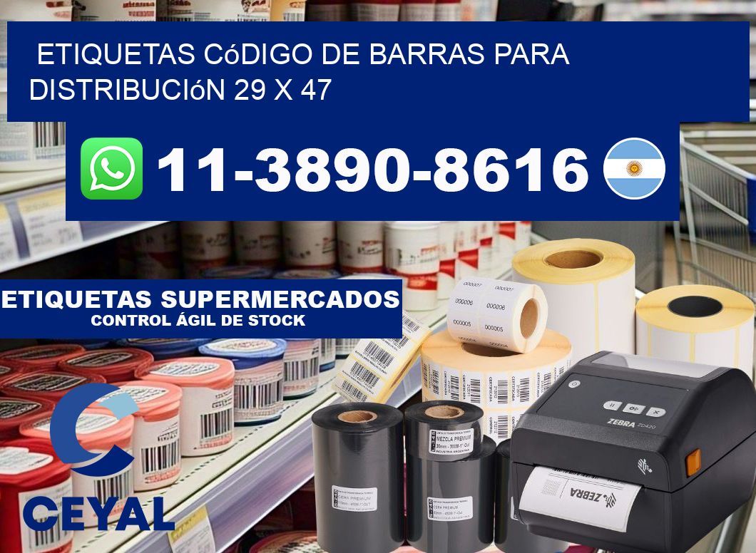 Etiquetas código de barras para distribución 29 x 47