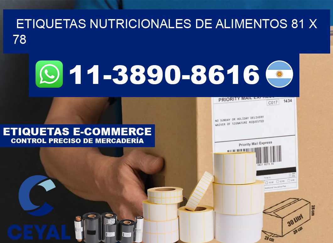 Etiquetas nutricionales de alimentos 81 x 78