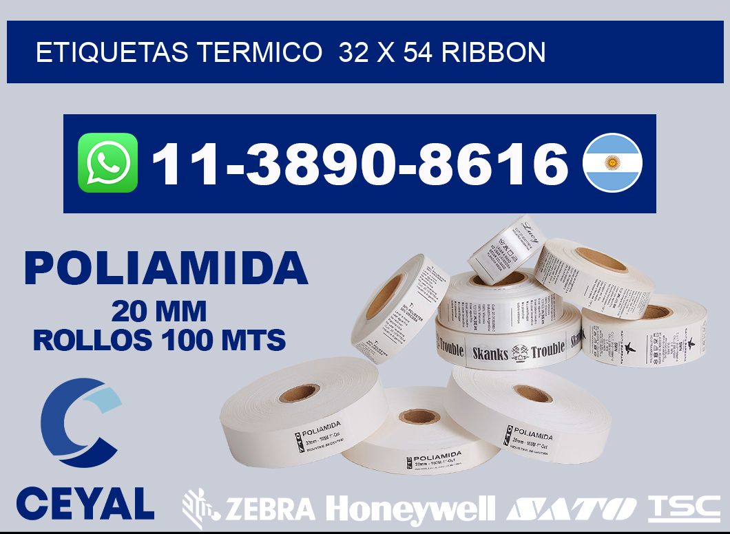 Etiquetas termico  32 x 54 ribbon