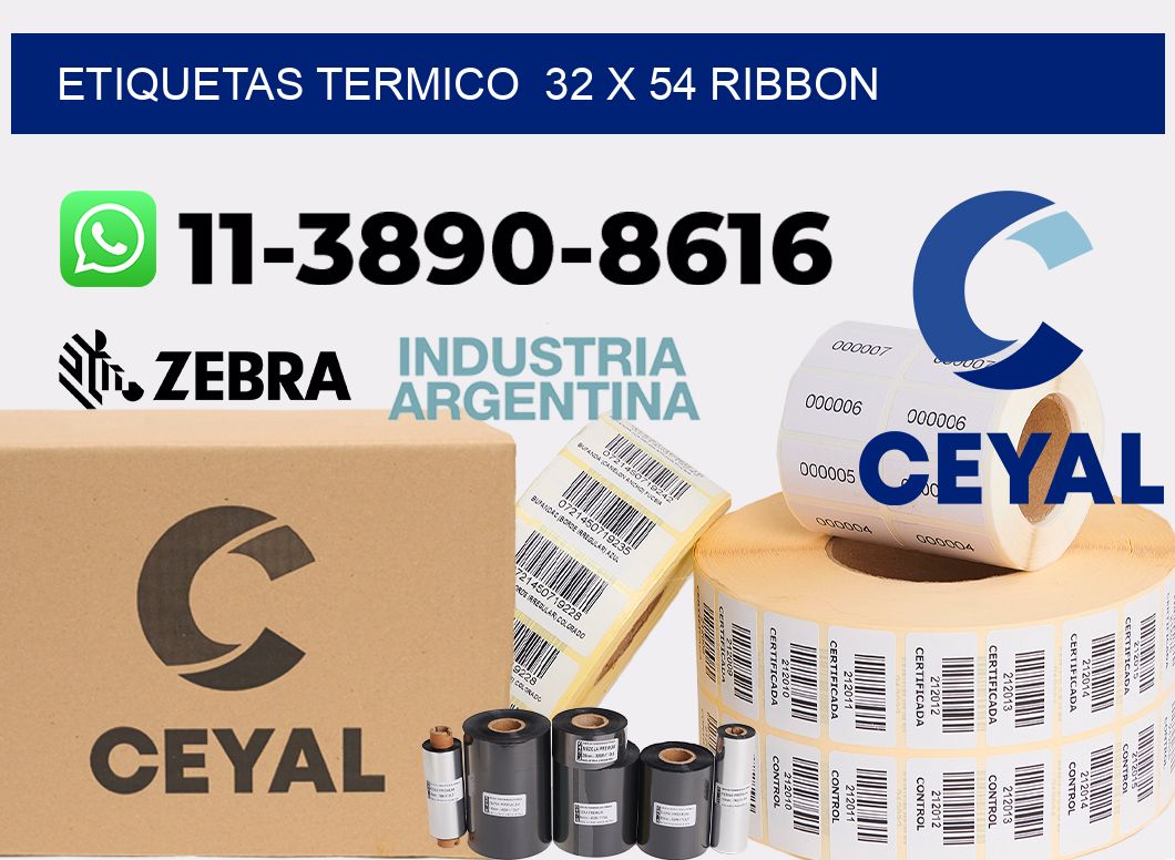 Etiquetas termico  32 x 54 ribbon