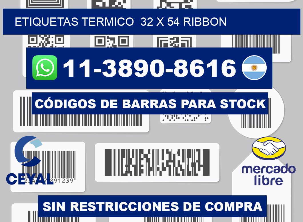 Etiquetas termico  32 x 54 ribbon