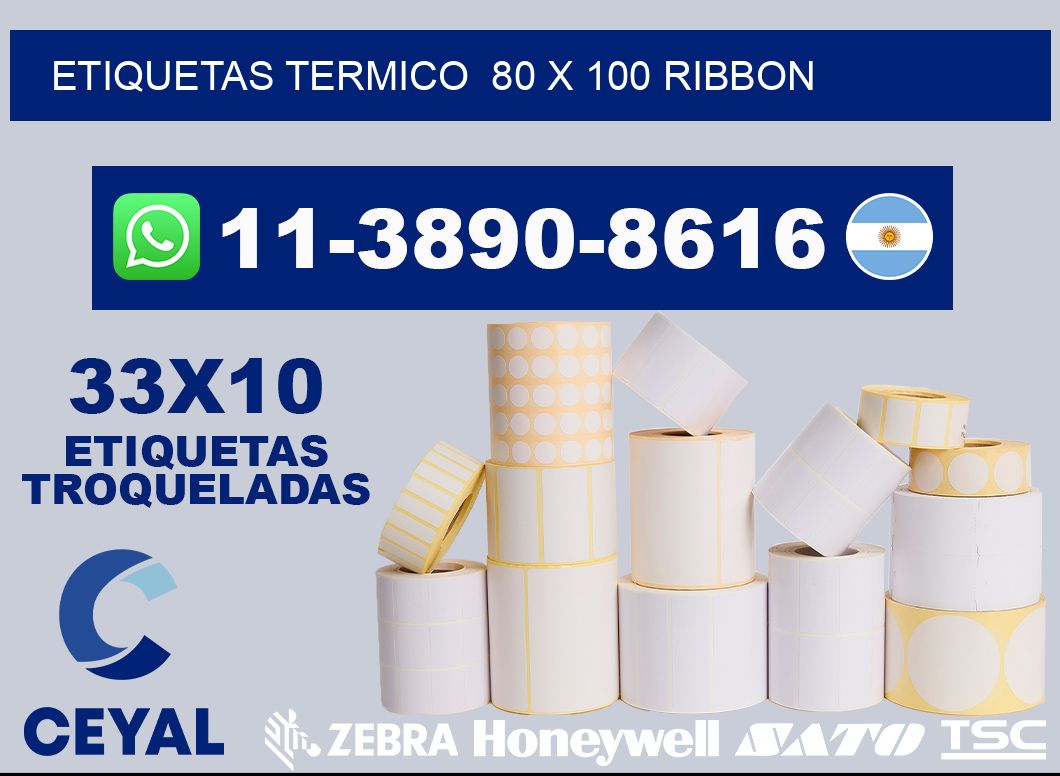 Etiquetas termico 80 x 100 ribbon