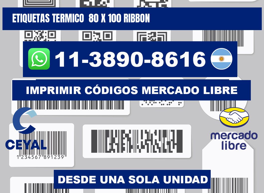 Etiquetas termico 80 x 100 ribbon