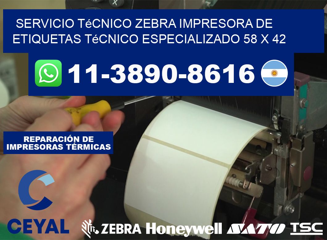 Servicio Técnico Zebra Impresora de Etiquetas Técnico Especializado 58 x 42