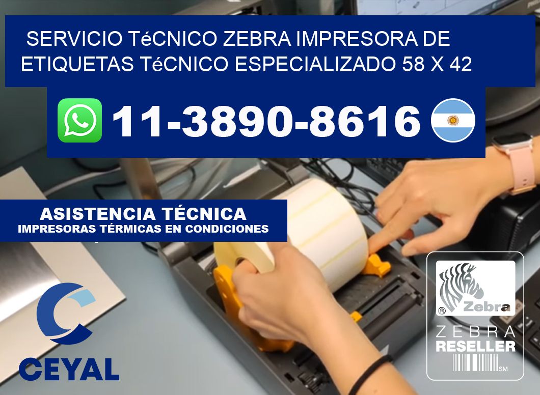 Servicio Técnico Zebra Impresora de Etiquetas Técnico Especializado 58 x 42