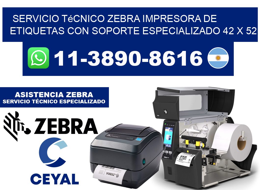 Servicio Técnico Zebra Impresora de Etiquetas con Soporte Especializado 42 x 52