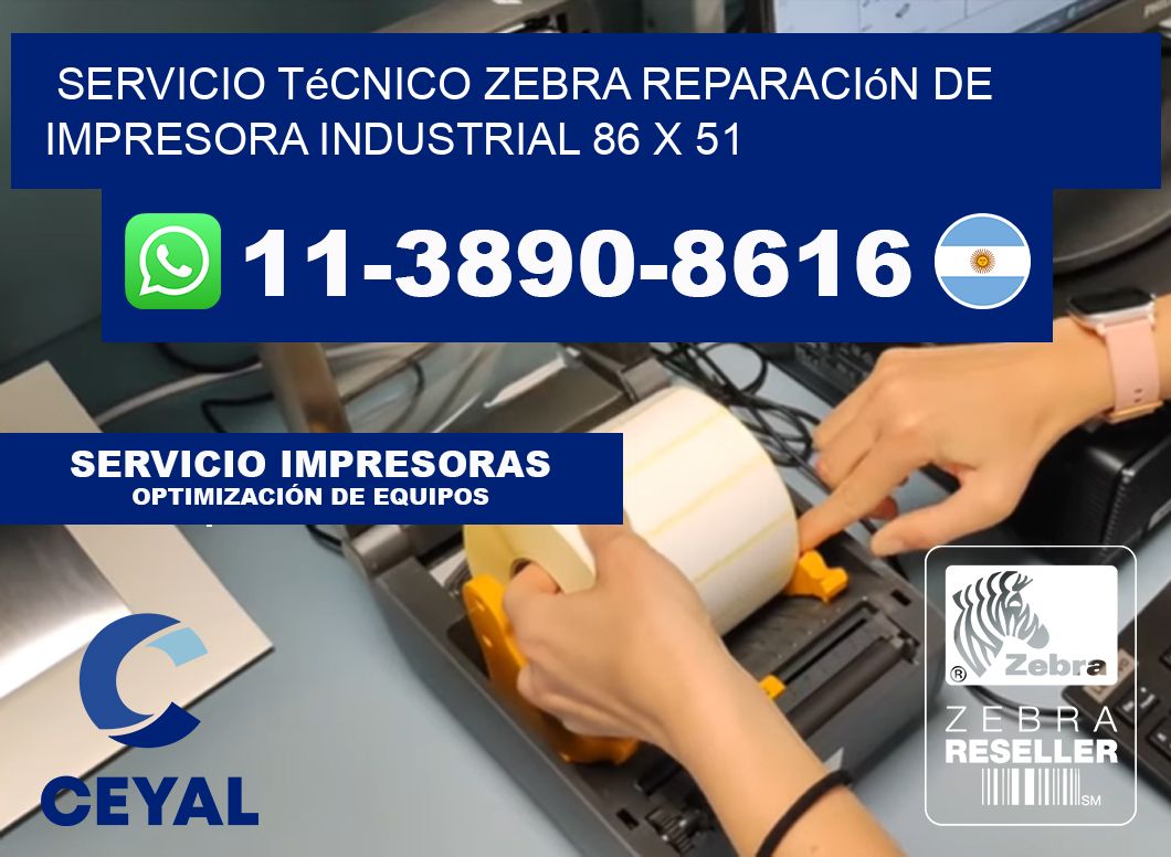 Servicio Técnico Zebra Reparación de Impresora Industrial 86 x 51