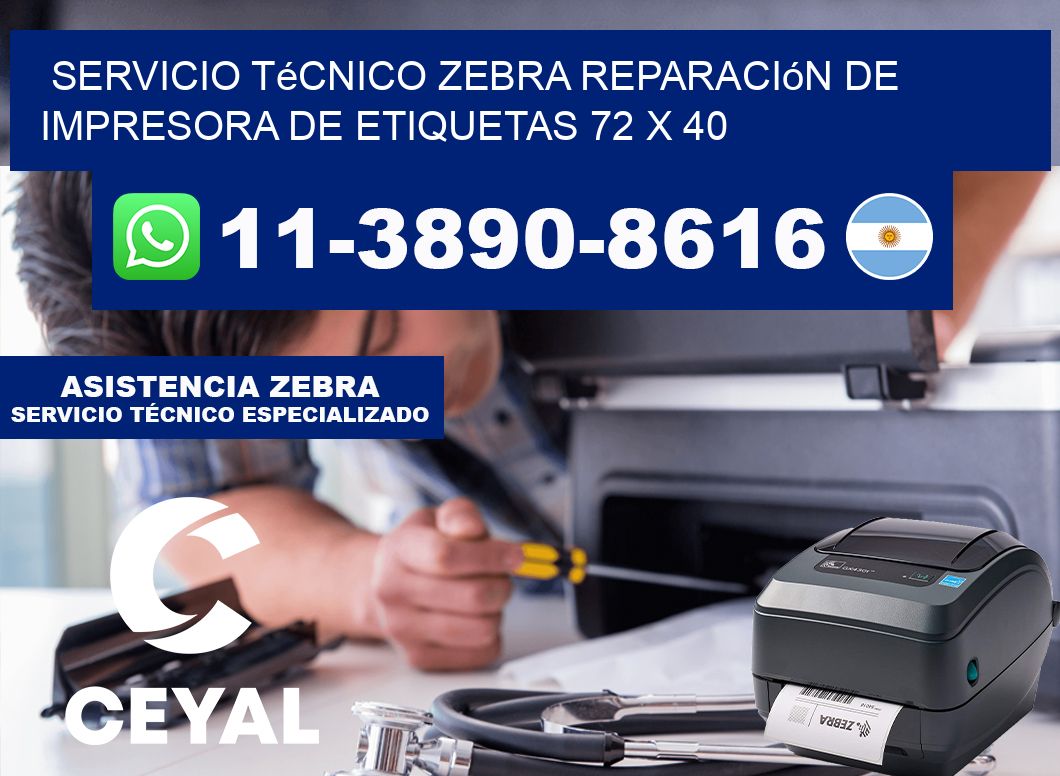 Servicio Técnico Zebra Reparación de Impresora de Etiquetas 72 x 40