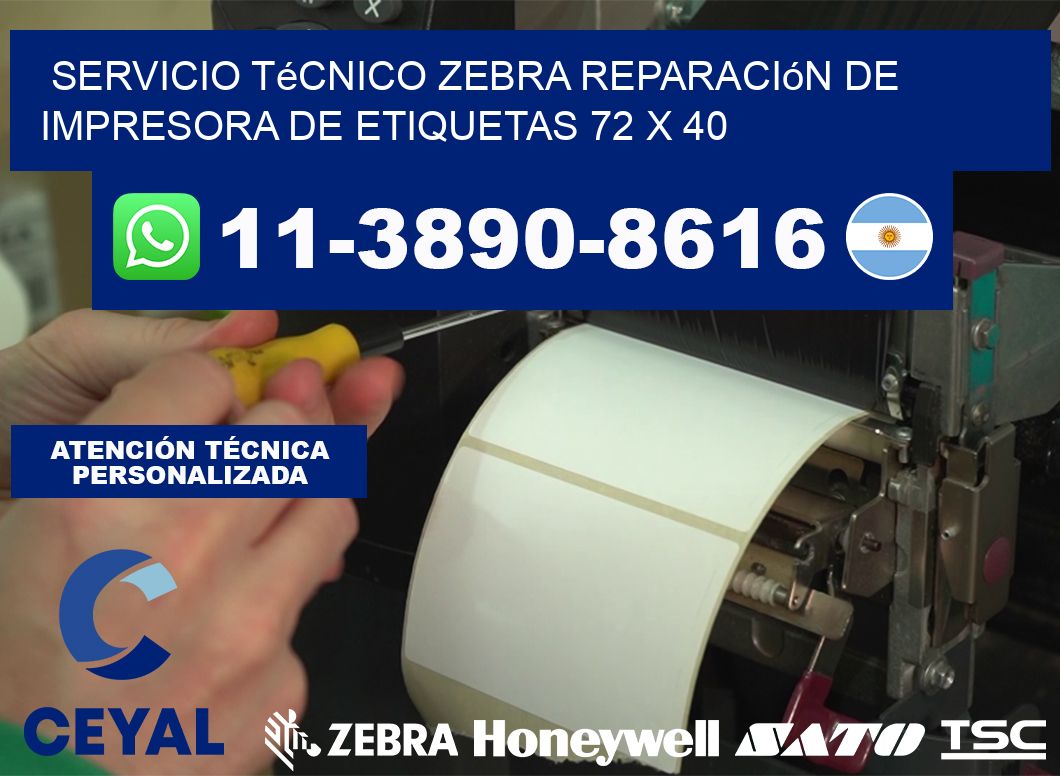 Servicio Técnico Zebra Reparación de Impresora de Etiquetas 72 x 40