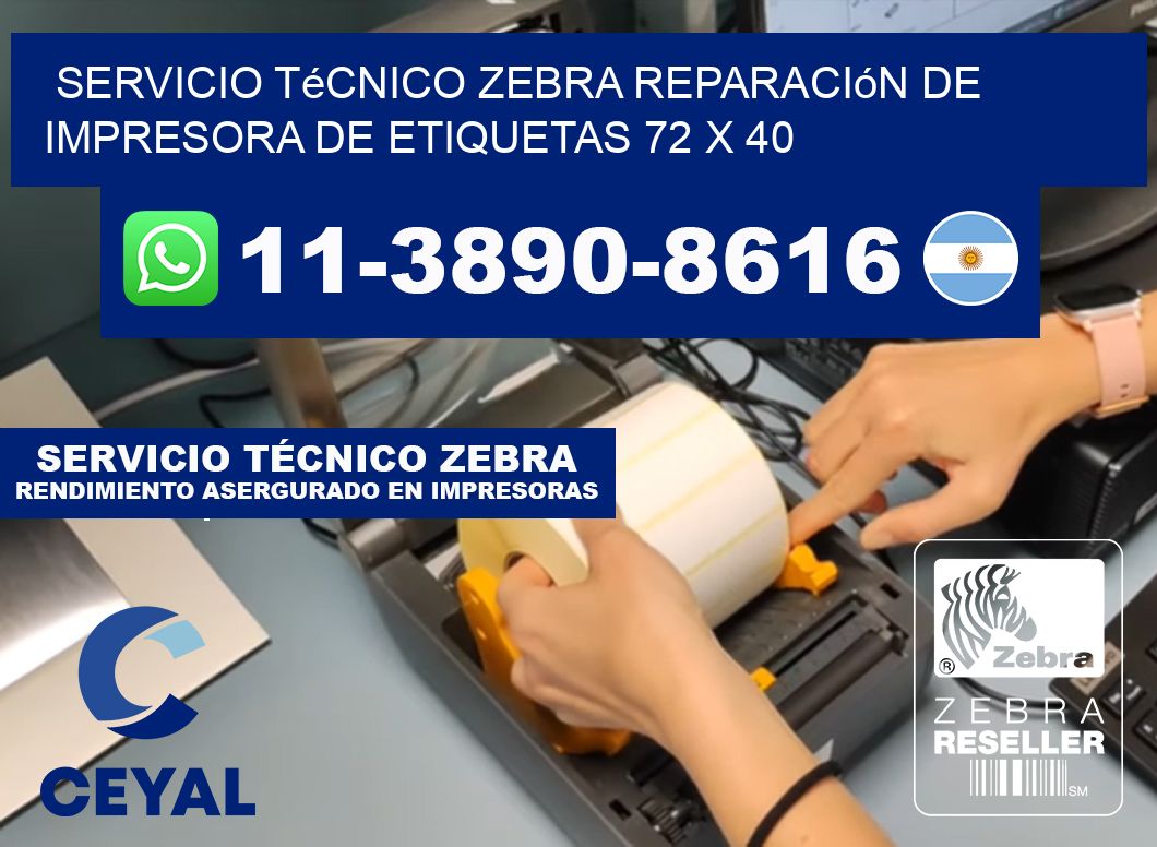 Servicio Técnico Zebra Reparación de Impresora de Etiquetas 72 x 40