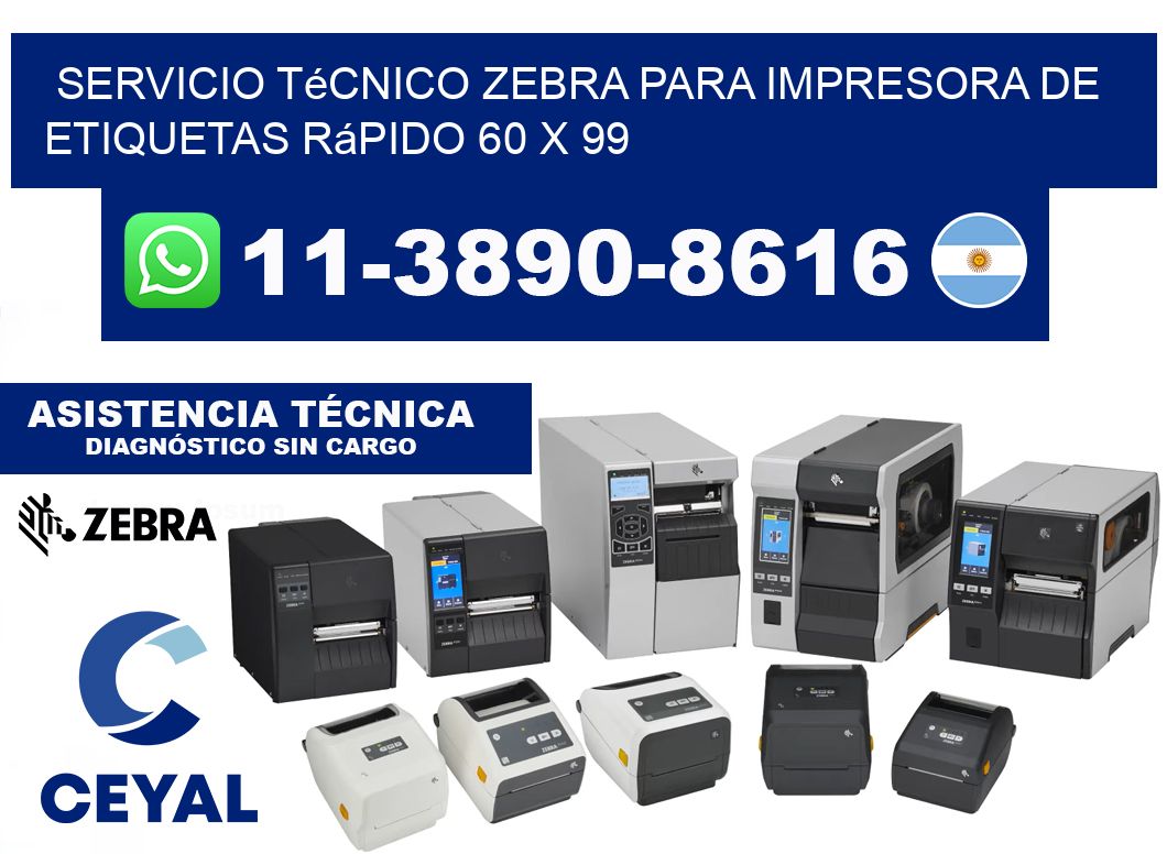 Servicio Técnico Zebra para Impresora de Etiquetas Rápido 60 x 99