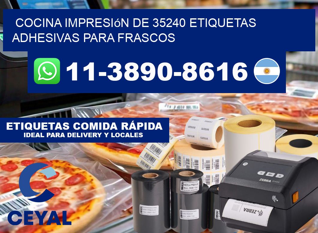 cocina impresión de 35240 etiquetas adhesivas para frascos