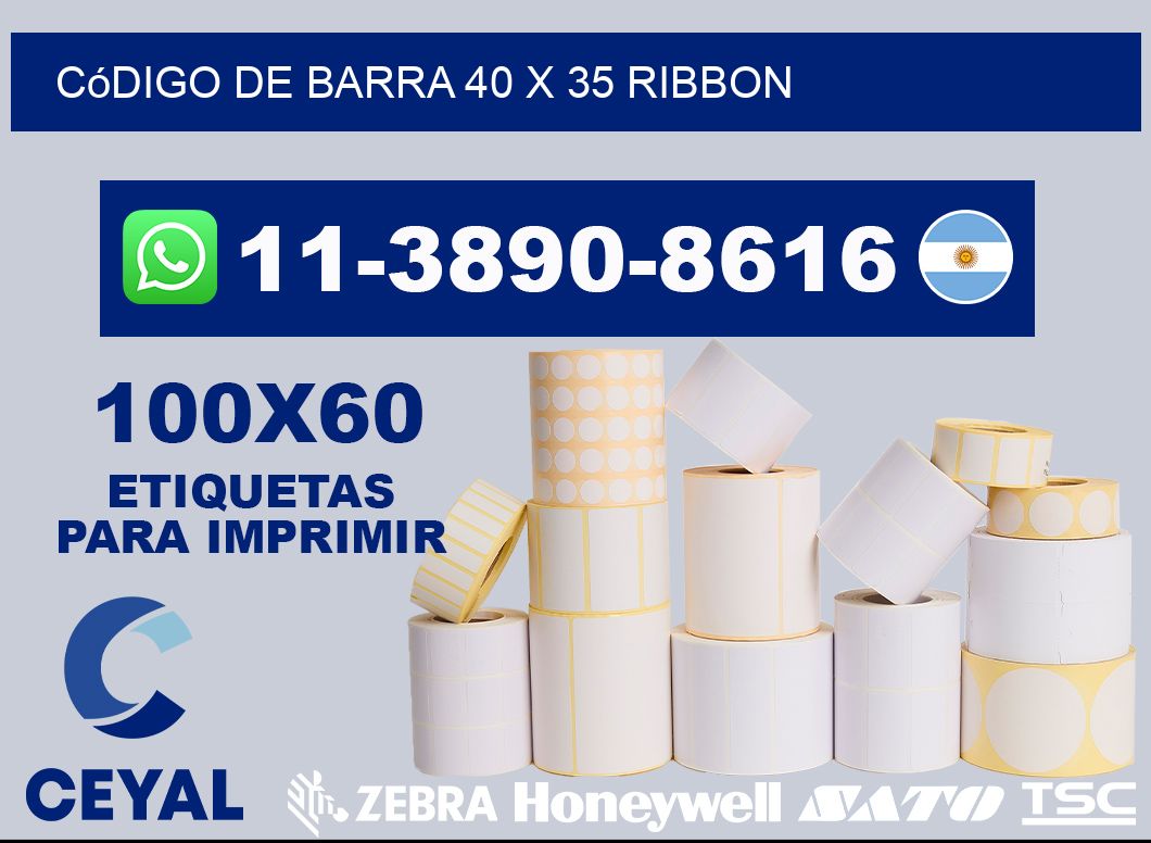 código de barra 40 x 35 ribbon