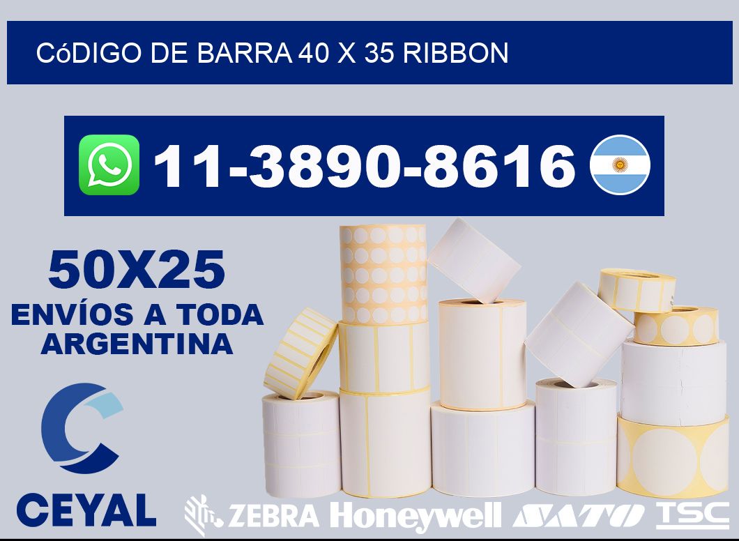 código de barra 40 x 35 ribbon