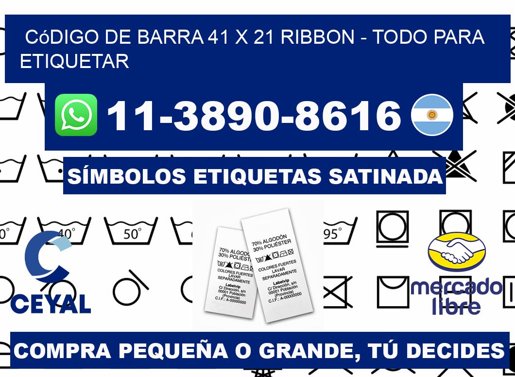 código de barra 41 x 21 ribbon - Todo para Etiquetar