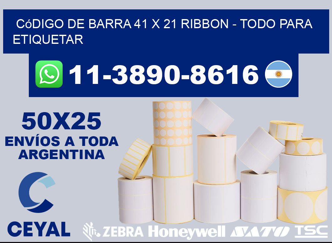 código de barra 41 x 21 ribbon - Todo para Etiquetar