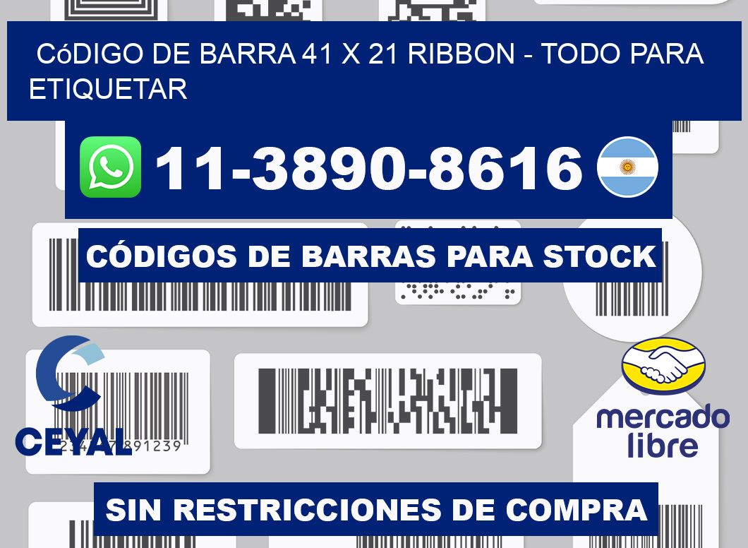 código de barra 41 x 21 ribbon - Todo para Etiquetar