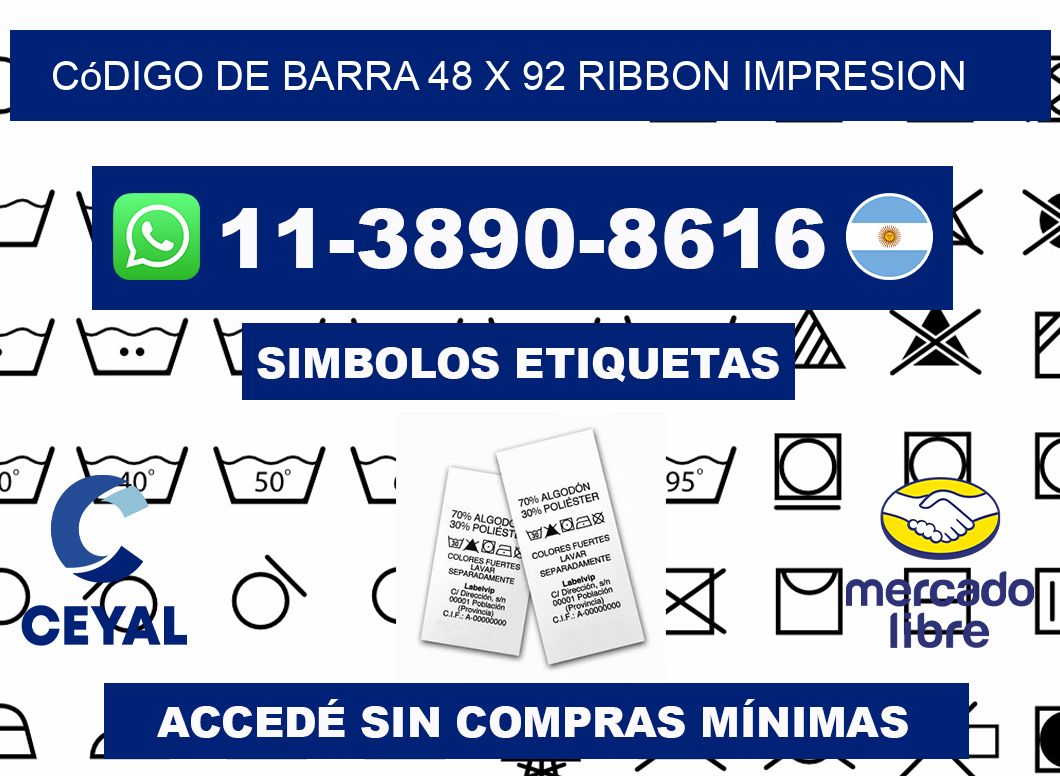 código de barra 48 x 92 ribbon impresion