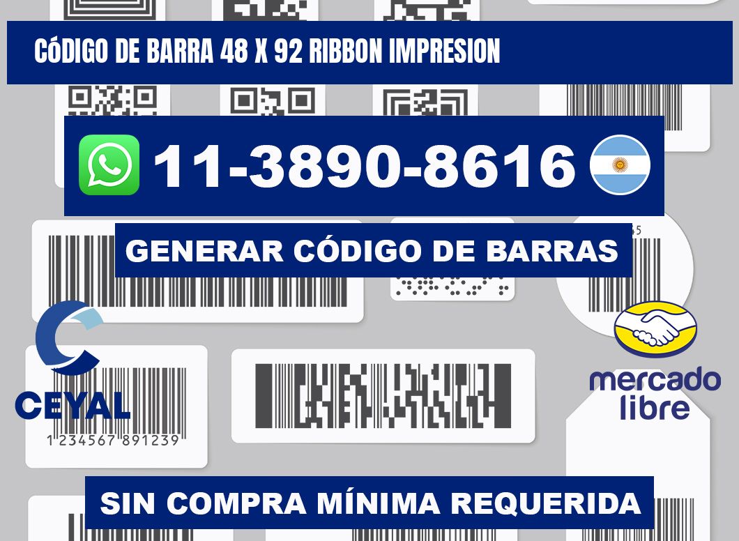 código de barra 48 x 92 ribbon impresion