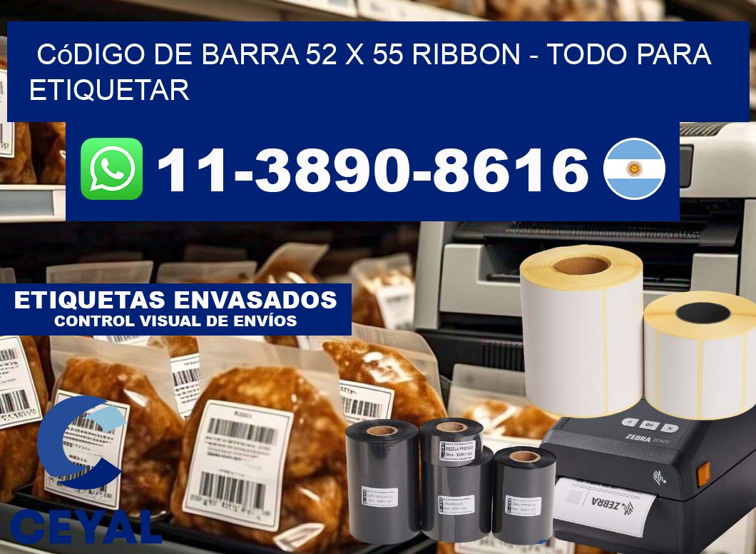 código de barra 52 x 55 ribbon - Todo para Etiquetar